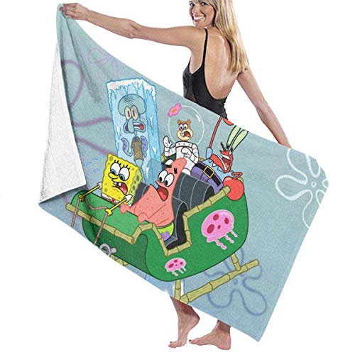 Bob Esponja Personalizada Natación Surf Toalla de Playa Viajes Deportes Yoga Microfibra Toalla de baño Absorbente Secado rápido