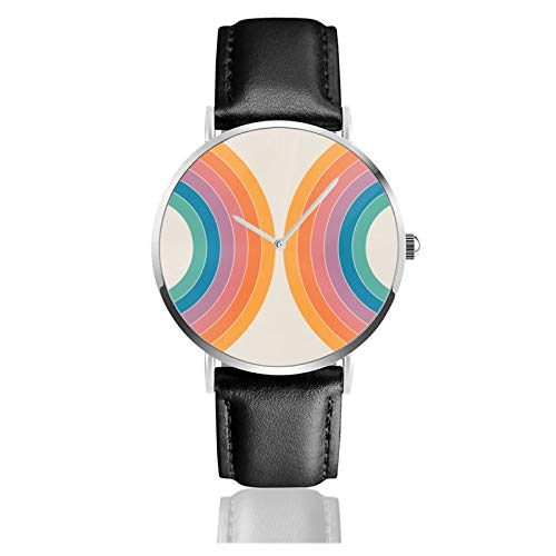 Boca Sonar Reloj de cuarzo Movimiento Impermeable Correa de reloj de cuero para hombres y mujeres Simple Business Casual Watch