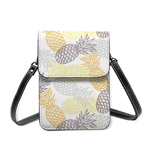 Bolso de teléfono celular exótico piña tropical cartera cruzada bolsas para mujer ligera bolsa de hombro