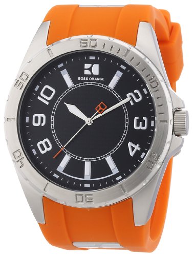Boss Orange Icon 1512808 - Reloj analógico de Cuarzo para Hombre, Correa de Silicona Color Naranja