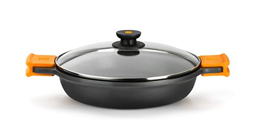 BRA Efficient - Cacerola baja con tapa de cristal y asas de silicona extraíbles, 32 cm, apta para todo tipo de cocinas incluida inducción y horno.Libre de PFOA. BRA Efficient - Cacerola baja con tapa de cristal y asas de silicona extraíbles, 32 cm, apta para todo tipo de cocinas incluida inducción y horno.Libre de PFOA.