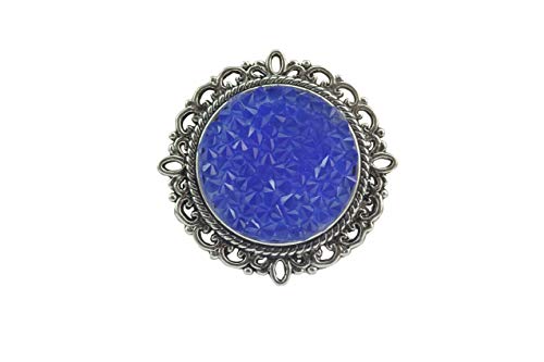 Broche magnético, clip, colgante para joyas de acero inoxidable, 20 mm, hecho a mano, estructura monocromo azul