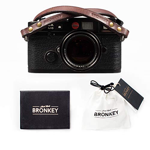Bronkey Berlin 102 (95cm) - Correa Camara Cuello Vintage Retro cámara Compacta Piel Cuero Original Reflex DSLR SLR