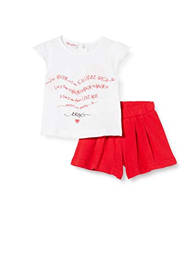 Brums Compl.2 Pz: T-Shirt + Shorts Jersey Conjunto de Ropa, Multicolor (Bianco/Rossol 01 915), 80 (Talla del Fabricante: 12M) para Bebés
