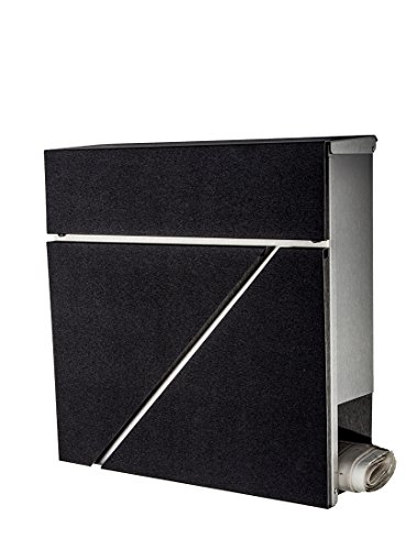 Buzón/Mailbox/acero inoxidable 555 frontal en diamante de Negro con compartimento para el periódico/solo 1 x gastos de envío para todas las Pedidos junto.