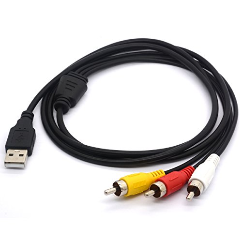 Cable USB a 3RCA. Cable USB macho a 3 RCA macho. Cable divisor de audio y vídeo. Adaptador de extensión para Mac, PC, TV, M/M, convertidor de 1,5 m.