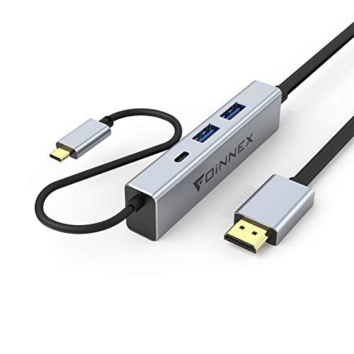 Cable USB C a HDMI 3M,Power PD de Carga,2 USB3.0. Adaptador Tipo c Dex Dock para Samsung S9,S8,S10 Plus,Note 10/9/8, Huawei P30/P20, Mate 30/20, MacBookPro,Nintendo Switch,Surface,Chromebook TV Hub 4K