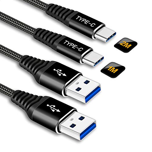 Cable USB Tipo C 1M 2M,3A Cable Cargador de Nylon,Carga Rápida,Para Samsung Galaxy A51 A71 A50 A40 A70 A20E A80 A90 5G,S20 Plus Ultra S10 S10E S8 S9,Note 10/10+ 8 9,A21 A31 A41 A81 A91,Lumia 950/950XL