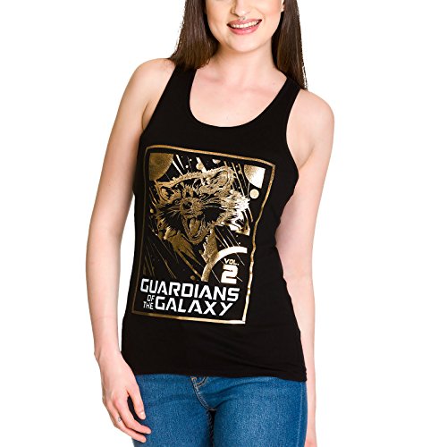 Camiseta sin mangas de chica de Guardianes de la Galaxia Vol 2 Rocket Raccoon negro algodón - S