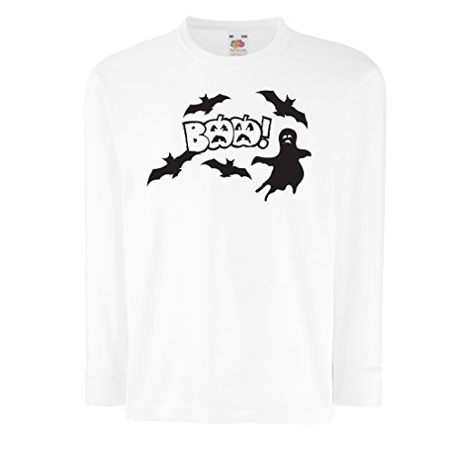 Camisetas de Manga Larga para Niño BAAA! - Funny Halloween Costume Ideas, Cool Party Outfits (12-13 Years Blanco Multicolor)