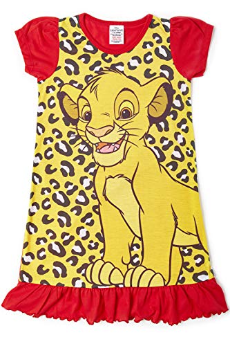 Camisetas de princesa Disney con el Rey León, Aladino, Cenicienta, La Patrulla Canina, La Sirenita. Producto oficial para niños, camisón para princesas Rey León 9-10 Años