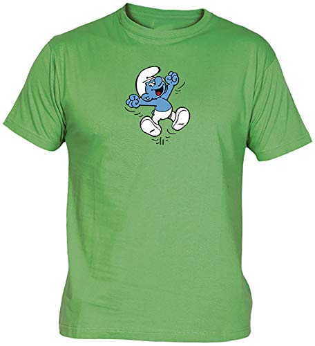 Camisetas EGB Camiseta Pitufo Adulto/niño ochenteras 80´s Retro (9-11 años, Verde)
