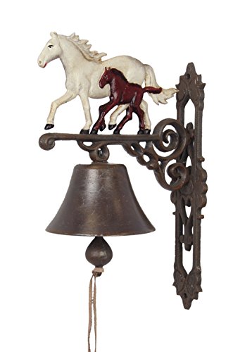 Campana de pared jardín campana caballos Haras Ferroviaire Box caballos hierro fundido hierro hierro campana Metal campana campana de barco antiguo marrón rústico granja la campana