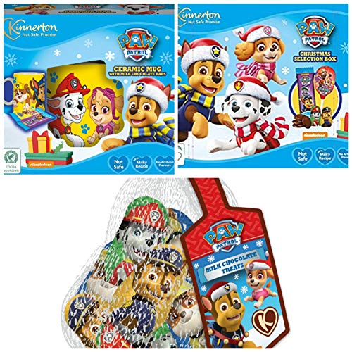Canina Patrol - Juego de 3 tazas y barras de chocolate, caja de selección y chocolates de personajes en redes
