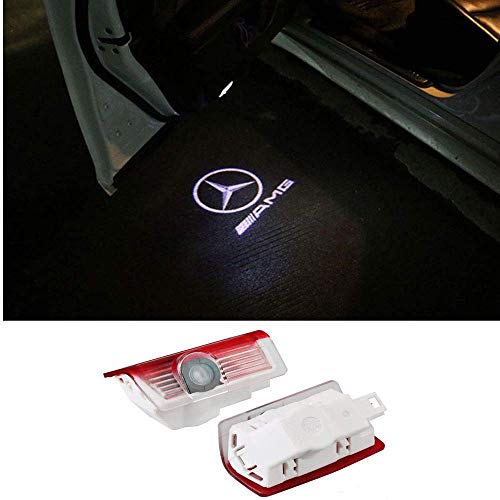 Car Ghost Shadow Logo Light, BSVLIA Car Door Projector Light Logo LED Lámpara de puerta para ML E A B GL (2 Pieces) (2 pack)