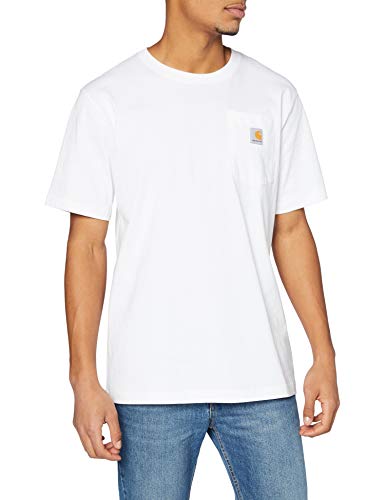 Carhartt Pocket Short-Sleeve T-Shirt Camiseta, White, L para Hombre