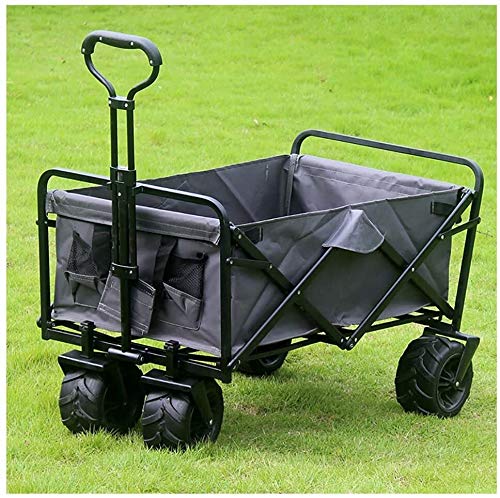 Carrito de transporte deportivo Carrito pesado plegable plegable Terrain Utility Wagon Beach Carrito, para equipaje, personal, viajes, movimiento y uso de oficina 1217 (Color : K)