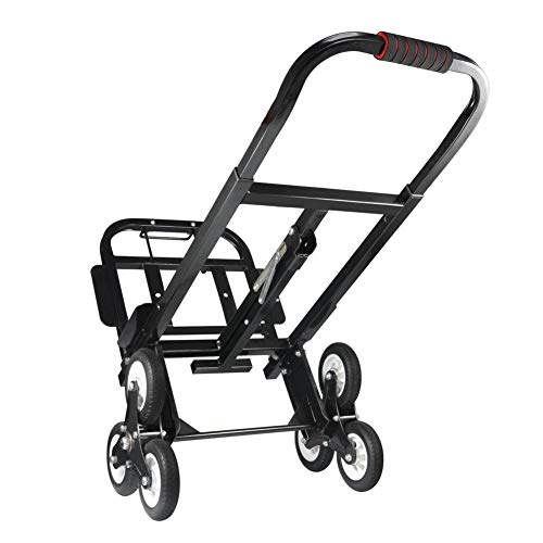 Carrito para escaleras, camión de mano de escalera, carro para escalera, carro plegable con 6 ruedas, carro para escalada portátil, capacidad 150 kg