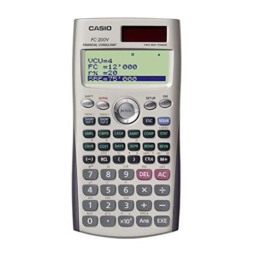 Casio FC-200V - Calculadora financiera, 12.2 x 80 x 161 mm, gris Casio FC-200V - Calculadora financiera, 12.2 x 80 x 161 mm, gris