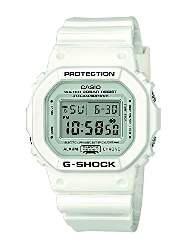 Casio G-SHOCK Reloj Digital, 20 BAR, Blanco, para Hombre, DW-5600MW-7ER