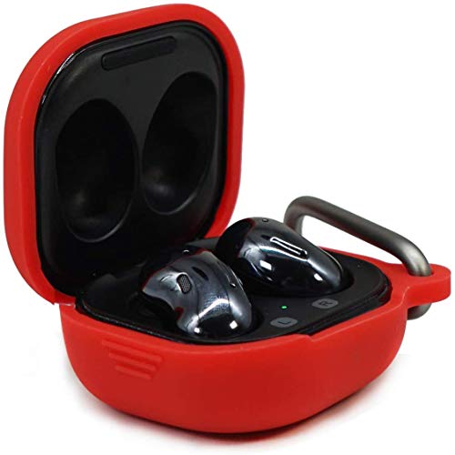 @ccessoryUK - Carcasa compatible con Samsung Galaxy Buds Live, antipérdida y antigolpes, silicona, funda con mosquetón (rojo) @ccessoryUK - Carcasa compatible con Samsung Galaxy Buds Live, antipérdida y antigolpes, silicona, funda con mosquetón (rojo)