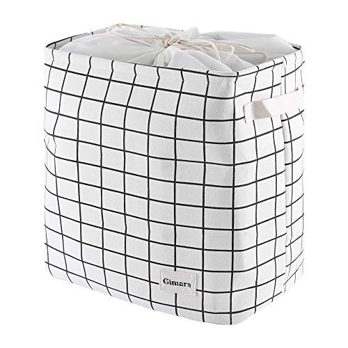 Cesta de almacenamiento universal Gimars antipolvo plegable con funda ajustable y asas de lino duradero y material de algodón ecológico para la colada de bebé(beige) Cesta de almacenamiento universal Gimars antipolvo plegable con funda ajustable y asas de lino duradero y material de algodón ecológico para la colada de bebé(beige)