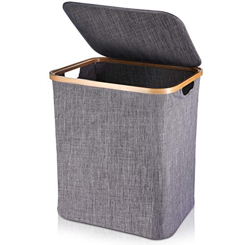 Cesto de Ropa Sucia con Tapa,60L Cesta para la Ropa Sucia Plegable para la Ropa Lavandería Sucia para Juguetes y Organización de Ropa, Rectangular