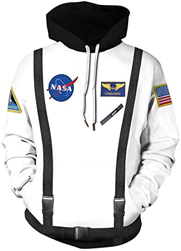 Chaos World NASA Hombres Sudaderas 3D impresión con Capucha Hoodie Sweatshirt Pullover Unisex (NASA Correa,3XL)