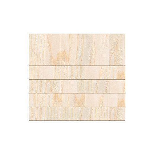 Chapa de madera auténtica rectángulo chindeln claro – Tamaños y cantidad de selección de, 100 unidades, 125mm x 62.5mm