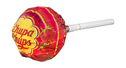 Chupa Chups Original, Caramelo con Palo de Sabores a Fresa, Super Chups 20 unidades de 12 gr. (Total 240 gr.) Chupa Chups Original, Caramelo con Palo de Sabores a Fresa, Super Chups 20 unidades de 12 gr. (Total 240 gr.)