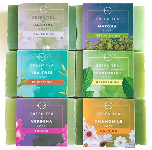 Colección O Naturals de 6 Jabones Naturales con Té Verde Hierbas y Aceites Esenciales Limpiador Hidratante Cara, Cuerpo y Manos Set de Regalo de Aromaterapia Anti Acné Vegano .Hombres y Mujeres 750gr Colección O Naturals de 6 Jabones Naturales con Té Verde Hierbas y Aceites Esenciales Limpiador Hidratante Cara, Cuerpo y Manos Set de Regalo de Aromaterapia Anti Acné Vegano .Hombres y Mujeres 750gr