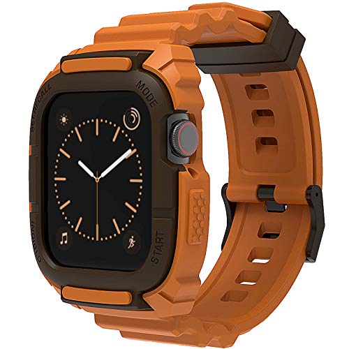 Compatible con Correa Apple Watch 44 mm 42 mm, Loxoto Estuche Protector Resistente a Los Golpes con Correa de Repuesto Funda TPU Apto para iWatch6/SE/5/4/3 Hombres Mujeres Deporte Estilo Militar