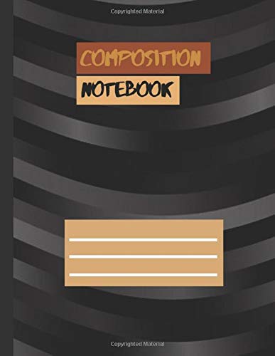 Composition notebook draw and write for Girl Kids Teens Students for Back to School Home College Writing Notes 100 pages, Abstract metal steel ... stripe pattern vector black color cover