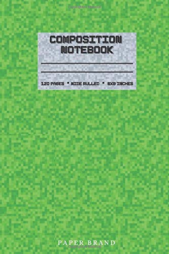 Composition Notebook: Pixel Survival Island Wide Ruled| Grades K-2, College, Primary School, Staff | Green Edition for Players