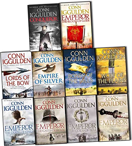 Conn Iggulden Conqueror & Emperor 10 Books Collection Pack Set (The Gods of War, Wolf of the Plains, Conqueror, Lords of the Bow, Empire of Silver, Bones of the Hills,The Field of Swords,The Blood of God)