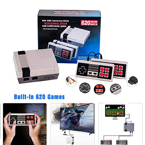 Consola de juegos retro Mini consola clásica Reproductor de juegos de TV Consola de juegos familiar, juegos incorporados de alta calidad 620, trae recuerdos felices de la infancia