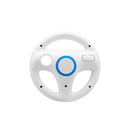 Controlador de juego inalámbrico | Para el volante de carreras de juegos para Mario Kart Racing Controlador de plástico remoto Volante-blanco-