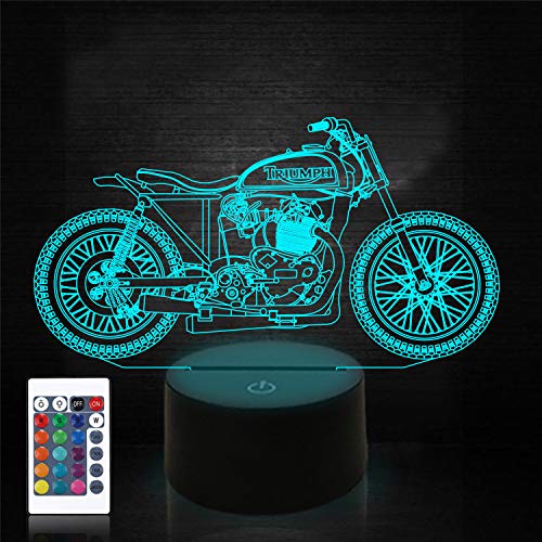CooPark 3D Illusion Lamps MTB Motocross Bike Novedad LED Luces nocturnas USB 16 colores Sensor Lámpara de escritorio para amantes de los deportes al aire libre Colección Presenta