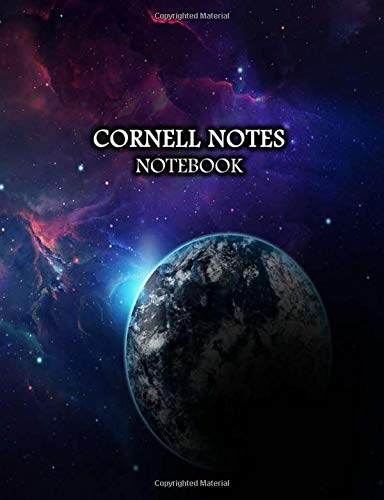 Cornell Notes Notebook: Galaxy Taking System College Ruled Lined Paper Journal with Recall and Note Column For School and University | Blue Planet Print