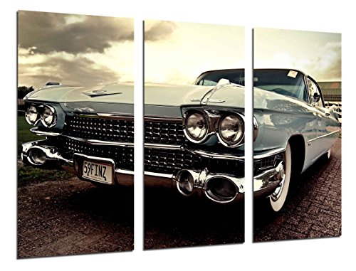 Cuadros Camara Fotográfico Coche Cadillac Antiguo, Coches Vintage Tamaño total: 97 x 62 cm XXL, Multicolor