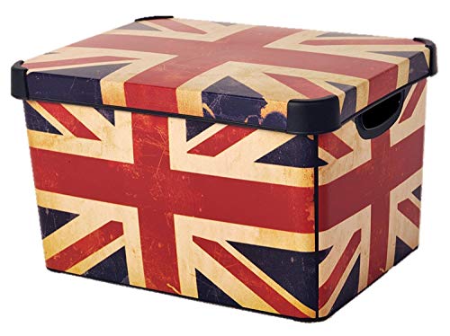 CURVER 22 litros plástico Stockholm Deco de Bandera de Reino Unido Caja de almacenaje, Multi-Color