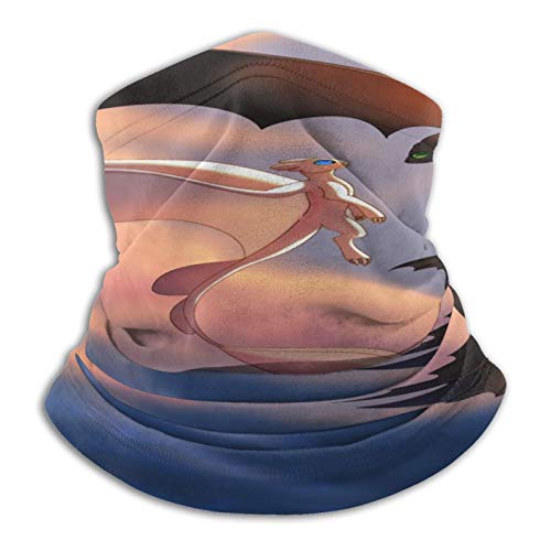 Custom made Cómo entrenar a tu dragón bufanda redonda negra – perfecta para su uso como tapón de viento, calentador de cuello, pañuelo para la cabeza, bufanda tubular y sombrero