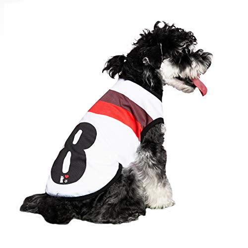 DaiShuGuaiGuai Camiseta sin mangas para perro, chaleco de verano, uniforme de fútbol, camiseta n.º 8, talla (pecho: 48 cm)