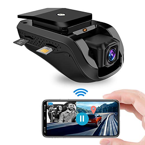 Dashcam, Jimi 3G Video Remoto WiFi Dual Dash Cámara de Coche Conducir Grabadora Frente 1080P con GPS Incorporado, Grabación en Bucle, Sensor G, Visión Nocturna - Tarjeta de 16GB TF Gratis
