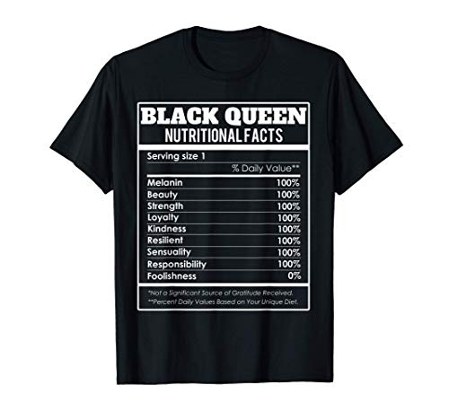 Datos de negro reina Nutrición - negro orgulloso mujer orgul Camiseta