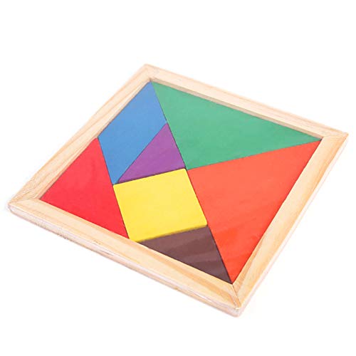 DDG EDMMS Puzzle juego de madera cerebro entrenamiento geométrico tangram rompecabezas de madera tetris tangram cerebro teasers niños juguetes educativos niños