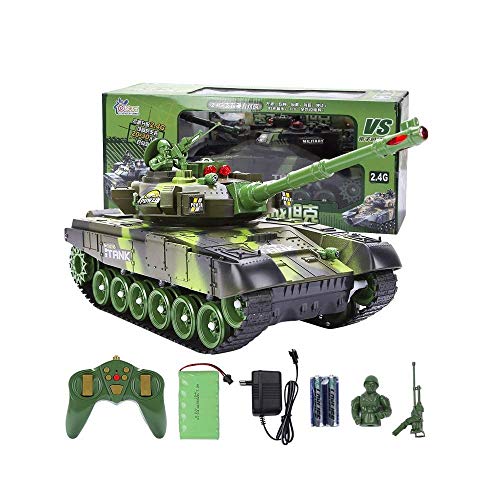 De los niños del tanque del coche del control militar Modelo batalla entre padres e hijos de carga a distancia regalos Suspensión camuflaje verde original Juguetes Independiente de Spring Off Road RC