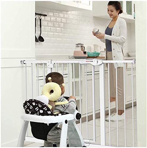 De metal ajustable mascotas bebé compuerta de seguridad de puerta de la escalera de cierre automático con la presión del montaje expansible Altura 77 cm railing ( Color : White , Size : 315-324cm )