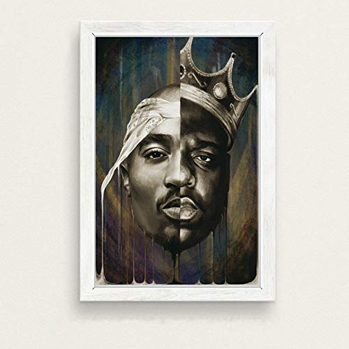 Decoración de Año Nuevo The Infamous Big Biggie Smalls Tupac Shakur Hip Hop Gangsta Rap Música Arte Lienzo Pintura Póster e impresión Arte de la Pared Decoración para el hogar-70X100Cm_Unfra