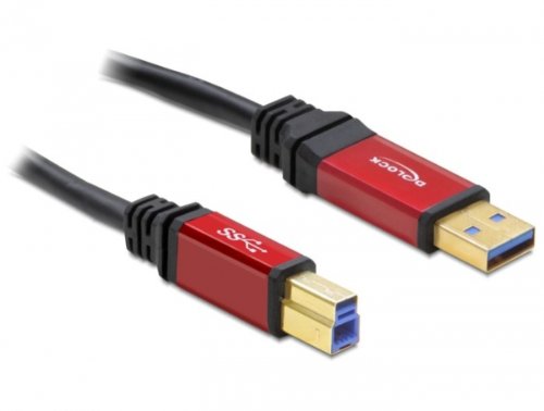 DeLOCK - Cable con Conectores USB 3.0 A-B Macho Rojo 5 m